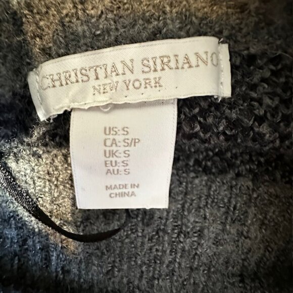 Christian Siriano - Women's Grey & Black Check Wool Blend Sweater Size S - Picture 4 of 7